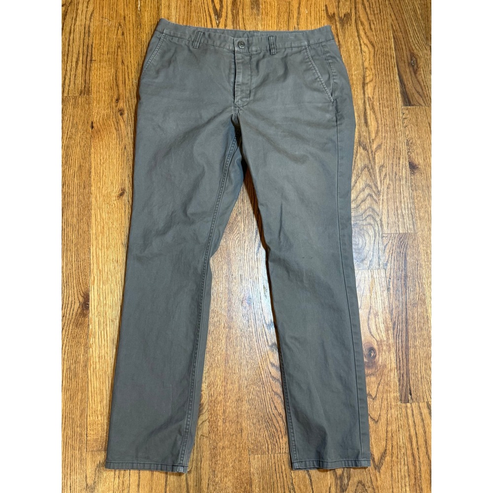 Bonobos Slim Tailored Chino‎ Pants Mens 35x30 Charcoal Grey Flat Front Trousers